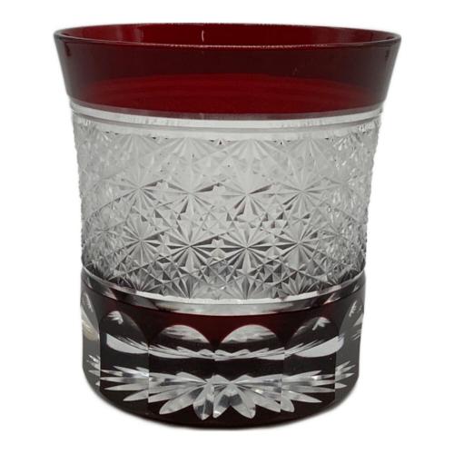 すみだ江戸切子館（スミダエドキリコカン）江戸切子 オールドグラス 菊繋ぎ紋様 紅