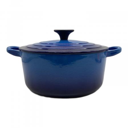 LE CREUSET (ルクルーゼ) 両手鍋 ココット ロンド 18㎝ アズールブルー
