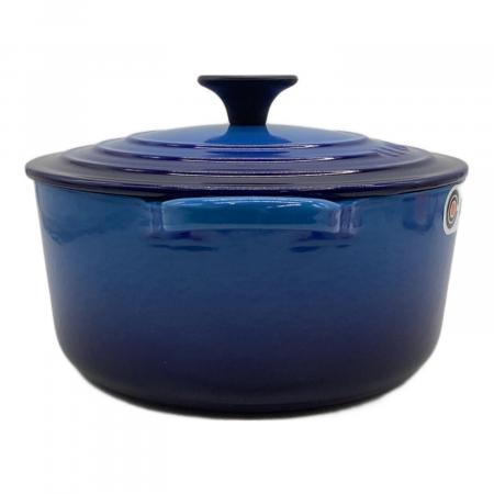 ♡ルクルーゼ　ココットロンド 18cm アズールブルー　リビエラ ボウル　青 LE CREUSET (ルクルーゼ) 両手鍋 ココット ロンド 18㎝ アズールブルー