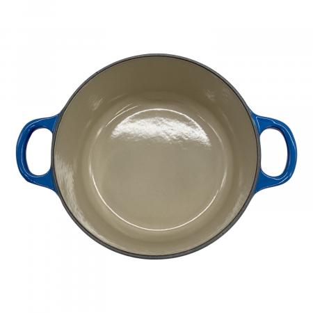LE CREUSET (ルクルーゼ) 両手鍋 ココット ロンド 18㎝ アズールブルー