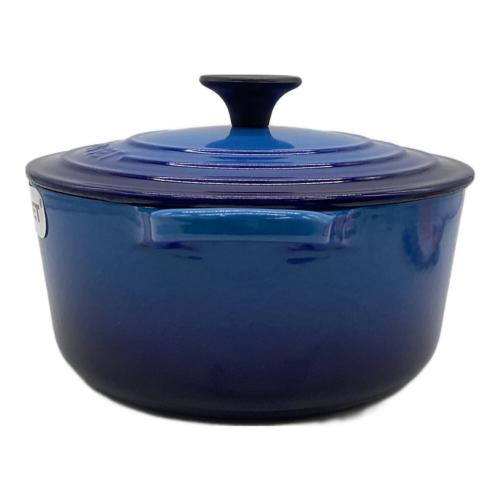 LE CREUSET (ルクルーゼ) 両手鍋 ココット ロンド 18㎝ アズールブルー
