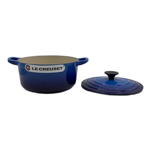 LE CREUSET (ルクルーゼ) 両手鍋 ココット ロンド 18㎝ アズールブルー