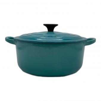 LE CREUSET (ルクルーゼ) 両手鍋 ココット ロンド 20㎝ カリビアンブルー
