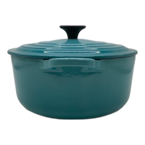 LE CREUSET (ルクルーゼ) 両手鍋 ココット ロンド 20㎝ カリビアンブルー