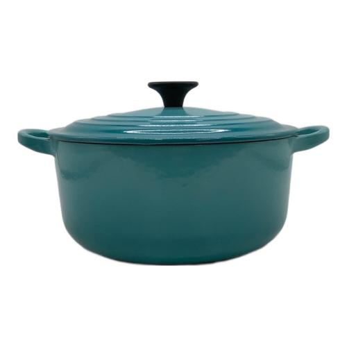 LE CREUSET (ルクルーゼ) 両手鍋 ココット ロンド 20㎝ カリビアンブルー