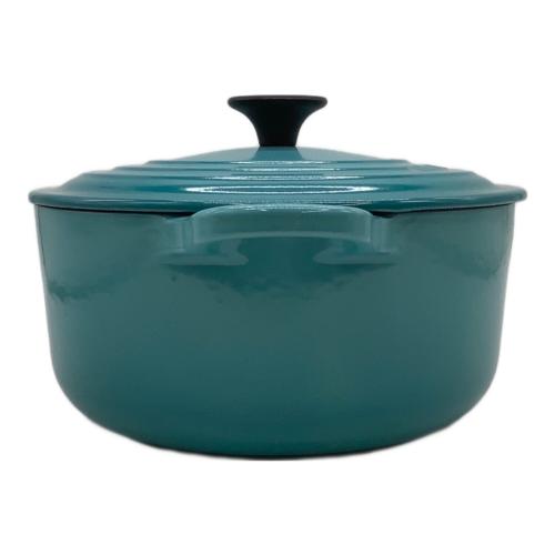 LE CREUSET (ルクルーゼ) 両手鍋 ココット ロンド 20㎝ カリビアンブルー