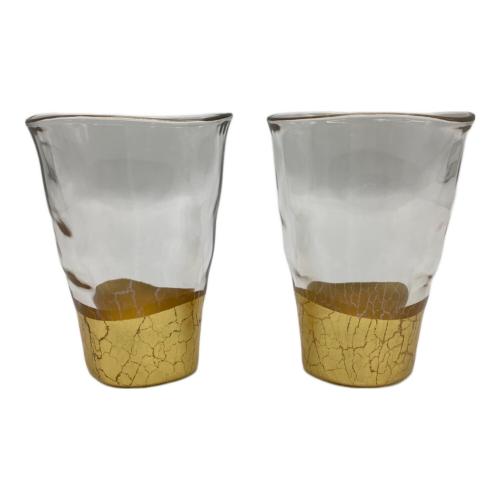 箔一 (ハクイチ) 貫入 一口グラス 2個セット