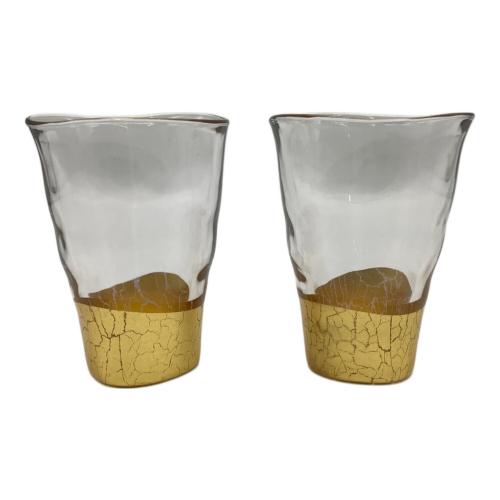 箔一 (ハクイチ) 貫入 一口グラス 2個セット