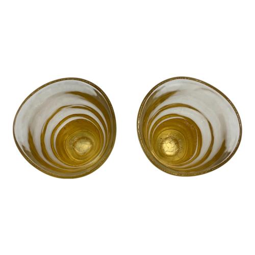 箔一 (ハクイチ) 貫入 一口グラス 2個セット