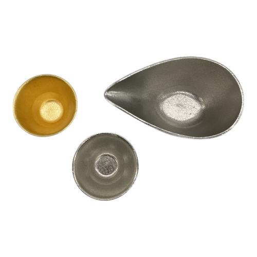 能作 (ノウサク) 酒器揃 片口-小・盃-喜器-2 錫・金箔セット
