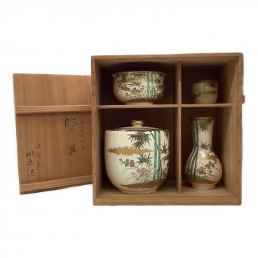松⚫茶道具　唐津　桑原茶碗　藤の木土平作　共箱　栞付(8-88) 斑唐津汲出 茶碗 藤ノ木土平｜トレファクONLINE