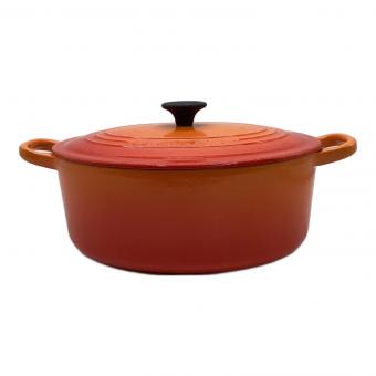 LE CREUSET (ルクルーゼ) 両手鍋 ココット・オーバル 25cm オレンジ