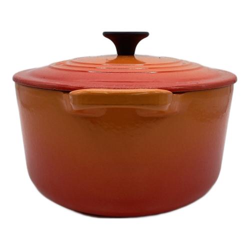 LE CREUSET (ルクルーゼ) 両手鍋 ココット・オーバル 25cm オレンジ