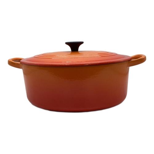 LE CREUSET (ルクルーゼ) 両手鍋 ココット・オーバル 25cm オレンジ