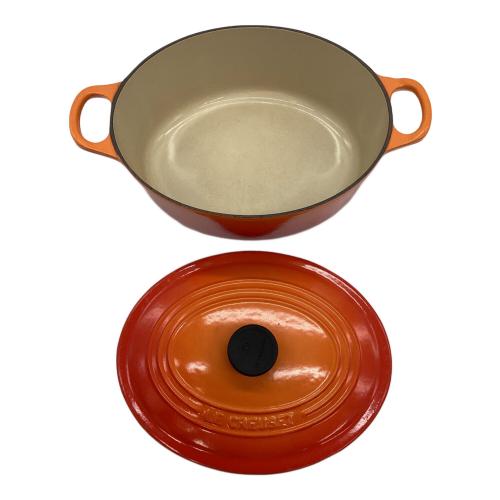 LE CREUSET (ルクルーゼ) 両手鍋 ココット・オーバル 25cm オレンジ