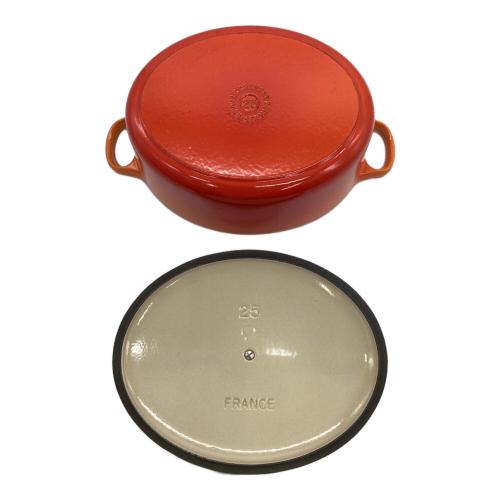 LE CREUSET (ルクルーゼ) 両手鍋 ココット・オーバル 25cm オレンジ