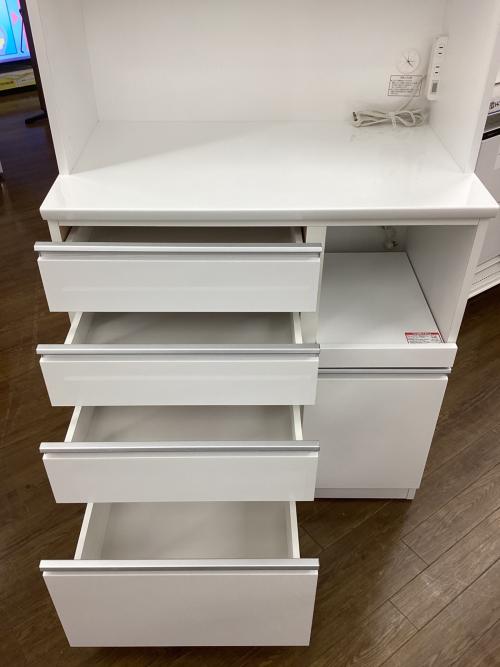 ニトリ キッチンボード(レジューム 90TG/90QH ハイタイプ WH)