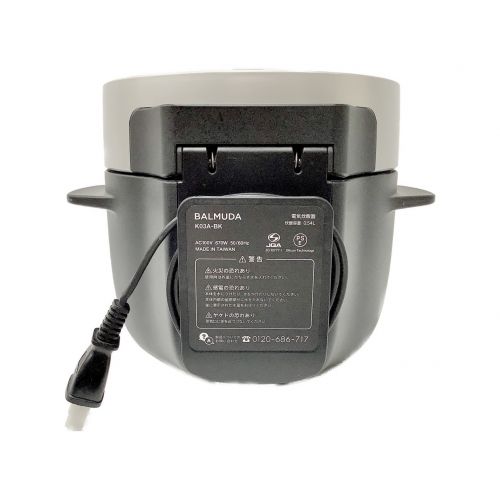 BALMUDA (バルミューダデザイン) 電子炊飯ジャー K03A-BK 3合(0.54L) 程度B(軽度の使用感)
