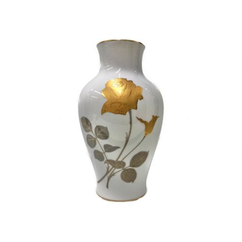 大倉陶園★金蝕 カトレア 花瓶 エッチング フラワーベース 36cm
