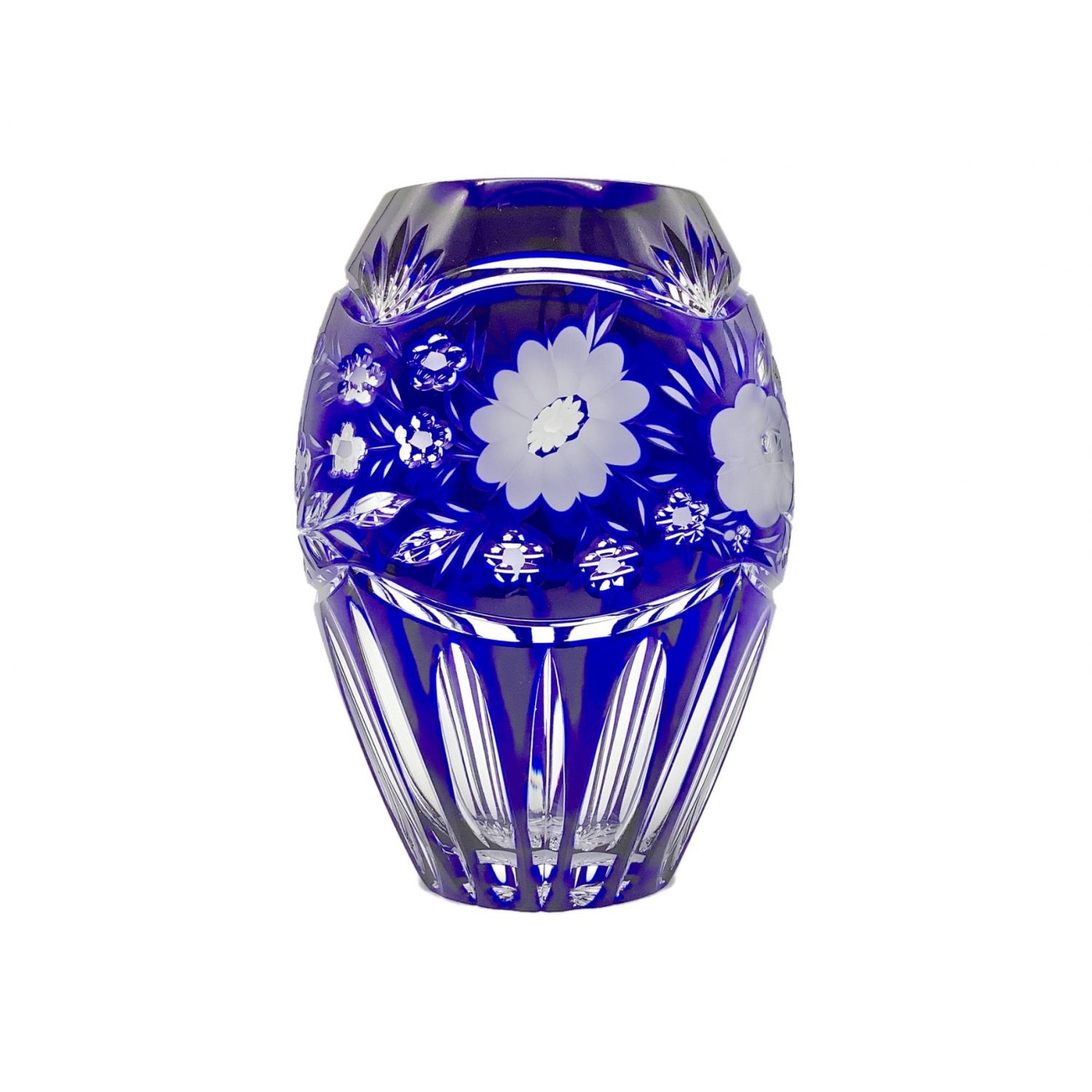 OUTLET 包装 即日発送 代引無料 エルベクリスタル(Elbe Crystal) 花瓶「ヴィオラ」（ブルー）20cm 通販 
