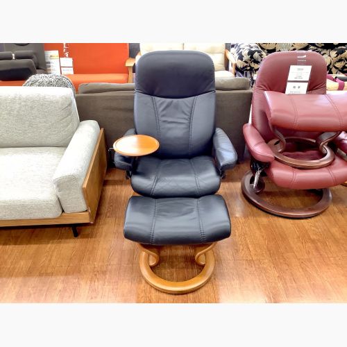 Ekornes (エコーネス) ストレスレスチェア ブラック オットマン・スイングテーブル付