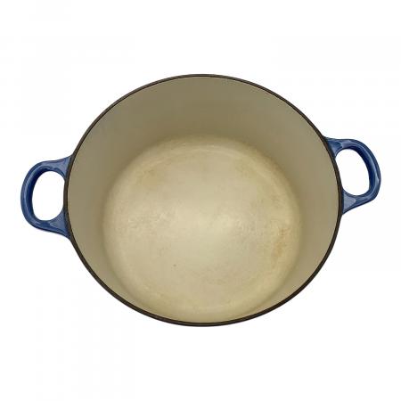 LE CREUSET (ルクルーゼ) 両手鍋 ココットロンド 24cm ブルー