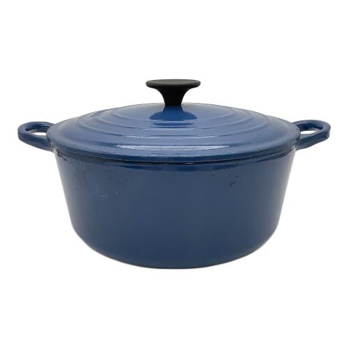 LE CREUSET (ルクルーゼ) 両手鍋 ココットロンド 24cm ブルー