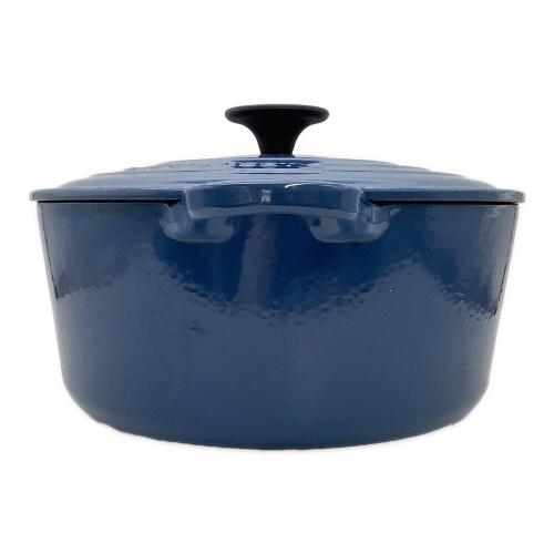 LE CREUSET (ルクルーゼ) 両手鍋 ココットロンド 24cm ブルー