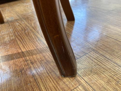 ダイニングチェアー ロココ・アンティーク調 猫脚 ブラウン×レッド