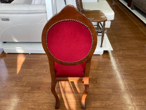 ダイニングチェアー ロココ・アンティーク調 猫脚 ブラウン×レッド