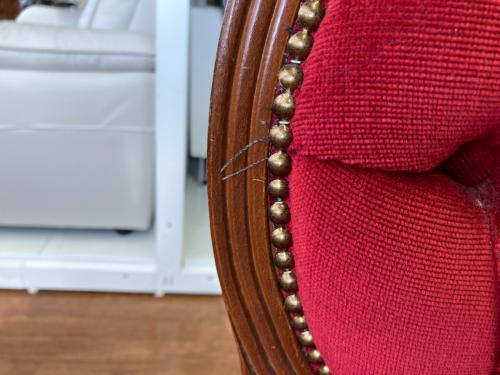 ダイニングチェアー ロココ・アンティーク調 猫脚 ブラウン×レッド