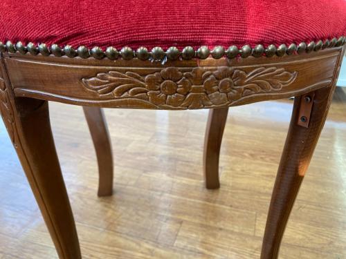 ダイニングチェアー ロココ・アンティーク調 猫脚 ブラウン×レッド