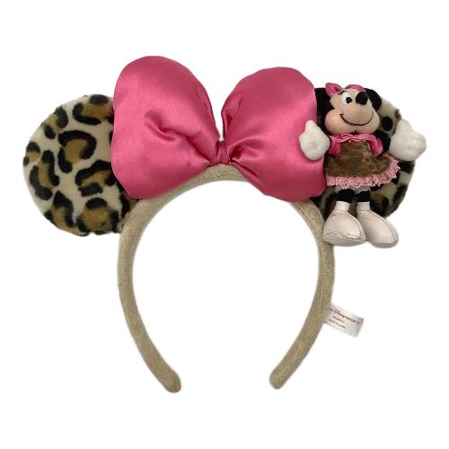 Disney RESORT (ディズニーリゾート) カチューシャ ミニー キャラクターグッズ ヒョウ柄 ブラウン×ピンク