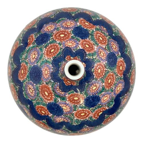 有田焼 (アリタヤキ) 花瓶 錦彩窯 染錦萄園景図