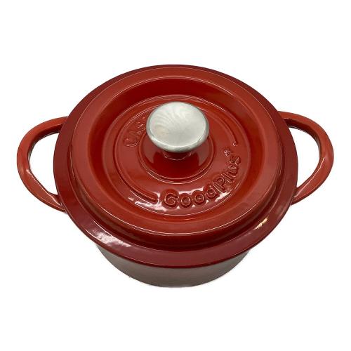 Goodplus (グッドプラス) 両手鍋 直径約18.5㎝ レッド Castpot