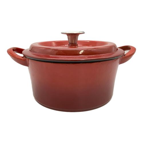 Goodplus (グッドプラス) 両手鍋 直径約18.5㎝ レッド Castpot