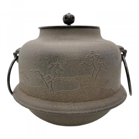 茶釜 佐藤 清光 作 金属工芸 真形浜松地紋 尻張釜 羽付釜｜トレファク