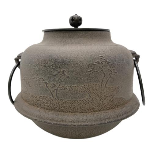茶釜 佐藤 清光 作　金属工芸　　真形浜松地紋　尻張釜　羽付釜