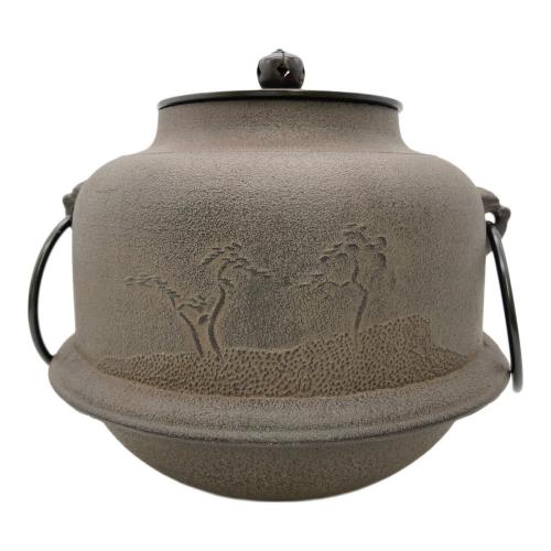 茶釜 佐藤 清光 作　金属工芸　　真形浜松地紋　尻張釜　羽付釜