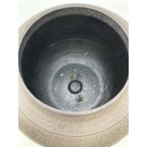 茶釜 佐藤 清光 作　金属工芸　　真形浜松地紋　尻張釜　羽付釜