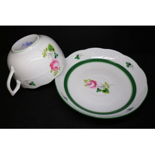 Herend カップ&ソーサー 未使用品 ウィーンのバラ 2Pセット ヘレンド【ウィーンのバラ】ペアカップ＆ソーサー