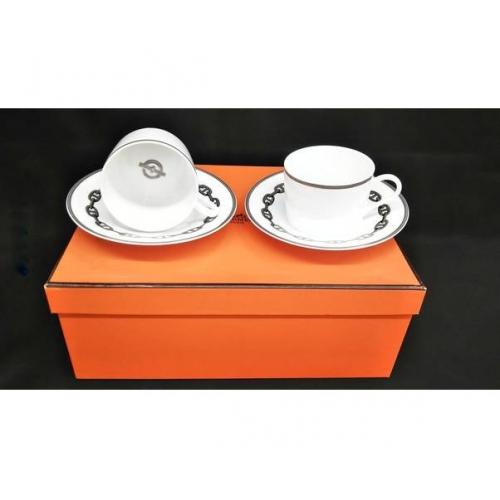 HERMES カップ&ソーサー シェーヌダンクル 2Pセット