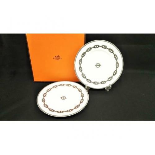 HERMES ブレッド&バタープレート シェーヌダンクル 2Pセット
