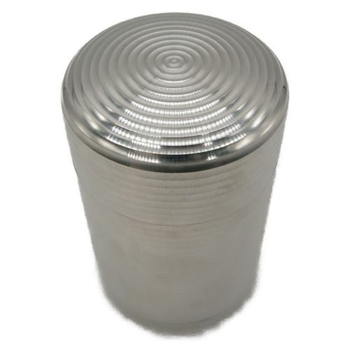 錫製茶壷 乾茂號造 錫製筒形茶壷 底面「五重塔院浅草寺」記載有