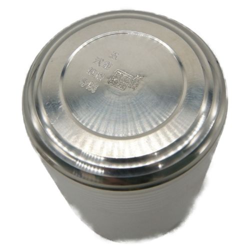 錫製茶壷 乾茂號造 錫製筒形茶壷 底面「五重塔院浅草寺」記載有
