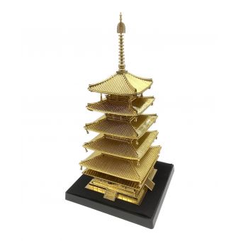 置物 国宝 法隆寺五重塔  「天皇陛下喜寿」記念販売品 金仕 模型