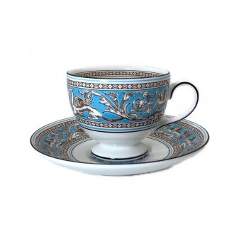 Wedgwood (ウェッジウッド) カップ&ソーサー 廃盤品 フロレンティーン・ターコイズ