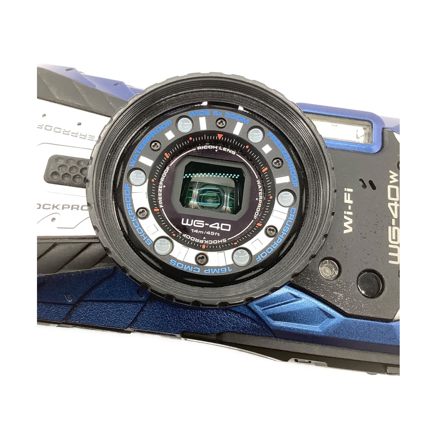 hibiカメラRICOH WG-40wブルー　美品　防水　防塵　デジタルカメラ　No003