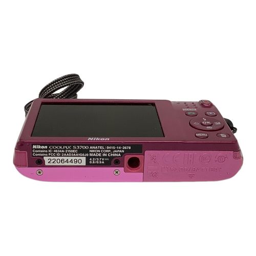 Nikon (ニコン) コンパクトデジタルカメラ COOLPIX S3700 2048万画素 1/2.3型CCD 専用電池 SDXCカード対応 -