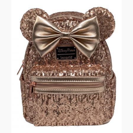 海外ディズニー限定　ラウンジフライ　ミニー バルーン ショルダーバッグ ピンク Loungefly】Disney ミニーちゃん 麻 2way クロスボディバッグ (LOUNGE